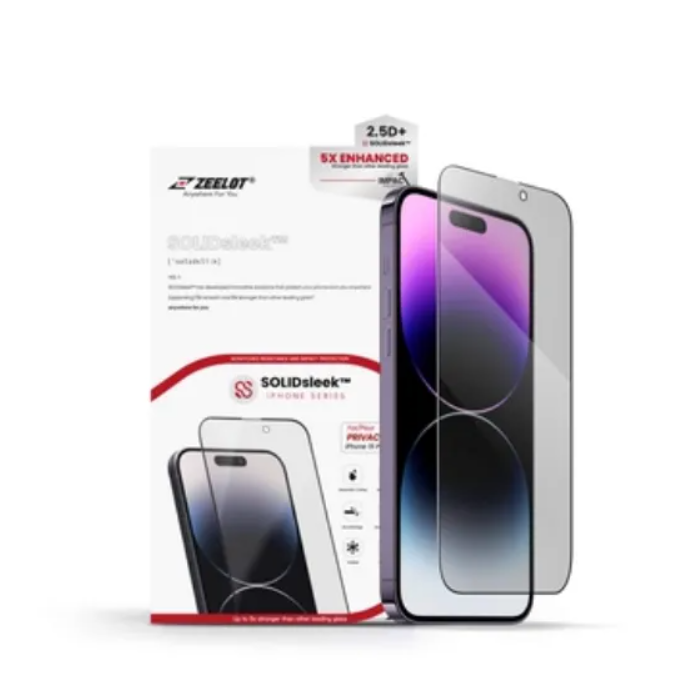 Zeelot Solidleek Tempered Glass for Apple iPhone 15 Series – Anti-Peeping